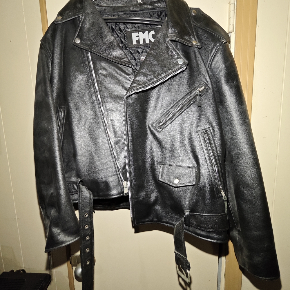 FMC Men's Classic Black Biker Jacket